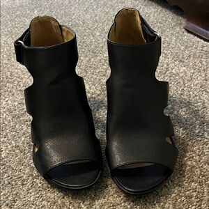 Naturalizer Black Open-Toe Heels